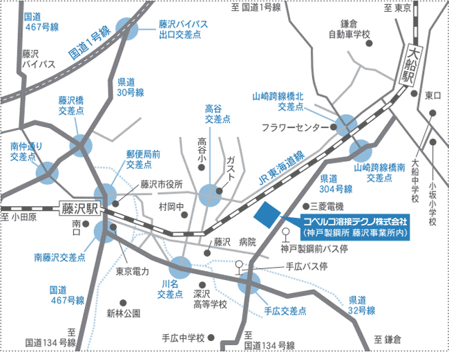 本社（藤沢事業所）地図